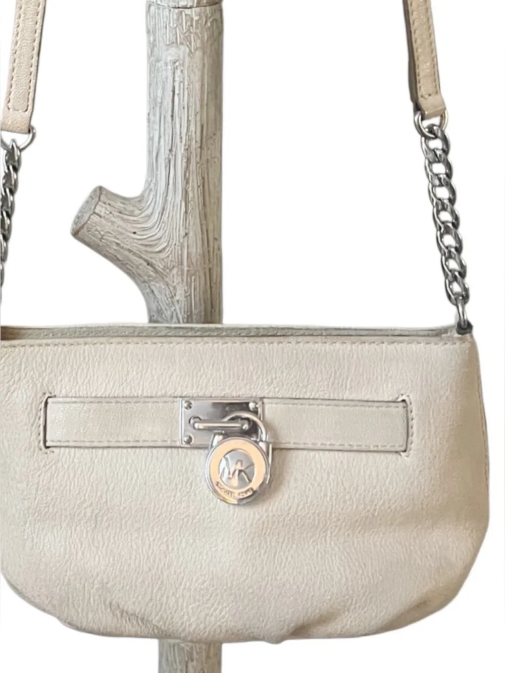 Michael Kors Cream Leather Mini Crossbody Shoulder Bag